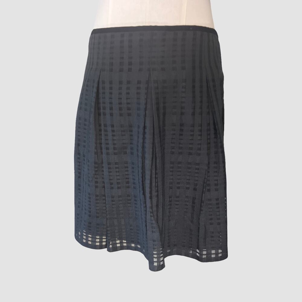 Vince Black Sheer Check Pleated Short Skirt Women’s Size 6 Lightweight NWT - Picture 7 of 11